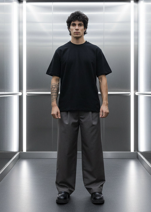 T-shirt Uni Noir : Oversize & Premium