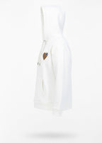 Sweat LOVE Blanc : Coeur beige & Style minimaliste