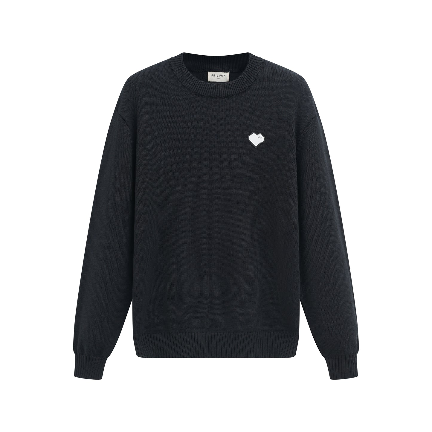 Pull Venise Noir - Uni & Motif Cœur