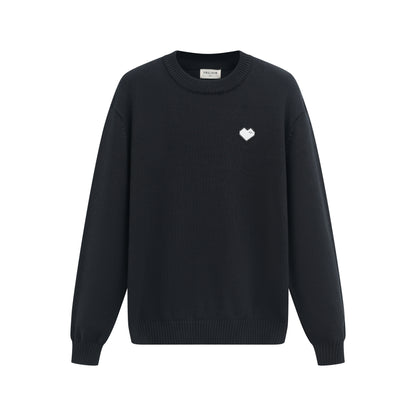 Pull Venise Noir - Uni & Motif Cœur