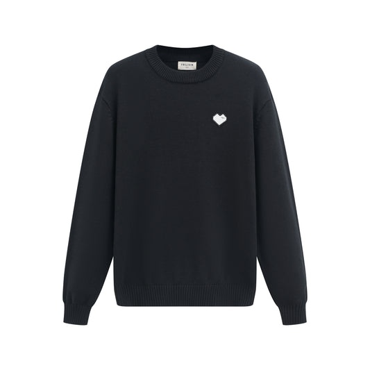 Pull Venise Noir - Uni & Motif Cœur