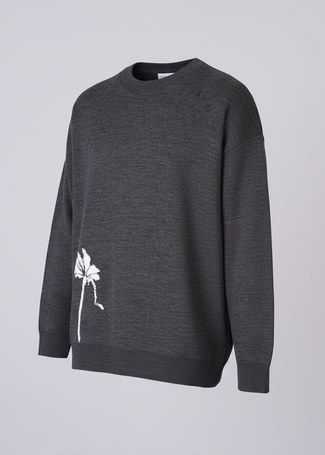Pull Cannes Gris : Coupe droite  & Code Fleur