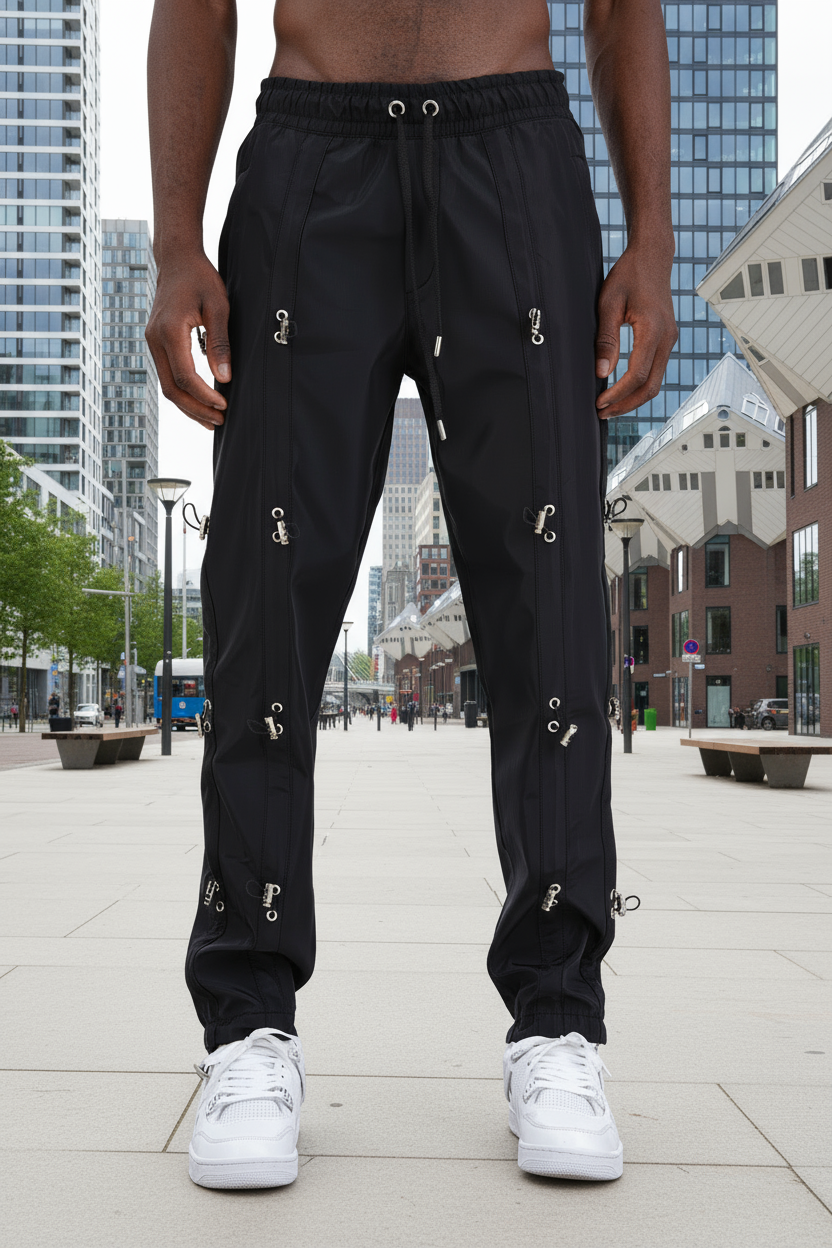 Pantalon Rotterdam Noir – Coupe Street droite & Flow Design