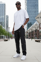 Pantalon Rotterdam Noir : Coupe droite & Flow acier