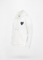 Sweat LOVE Blanc : Coeur Anthracite & Style minimaliste