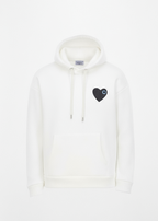 Sweat LOVE Blanc : Coeur Anthracite & Style minimaliste