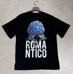 T-shirt Jardin Romantico Fleur Noir : Coupe droite & Style Minimaliste