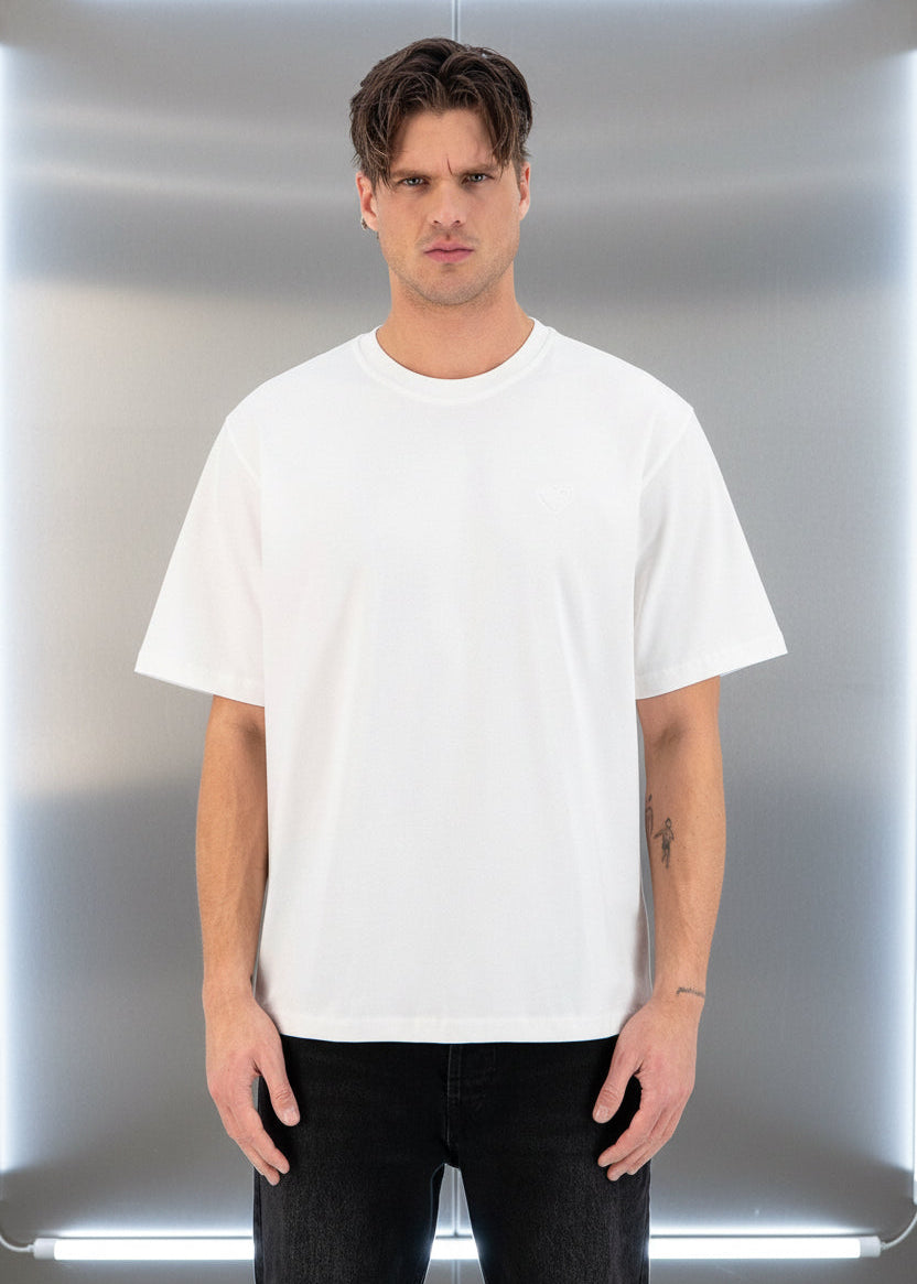 T-shirt LOVE Full Blanc : Coupe oversize