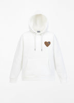 Sweat LOVE Blanc : Coeur beige & Style minimaliste