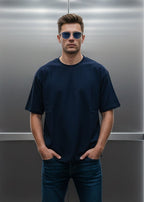 T-shirt Uni Bleu Marine : Coupe oversize & Style urbain