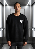 Pull Love Noir : Coupe Droite & Mode Minimaliste