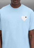 T-shirt LOVE Bleu : Coupe oversize & Coeur blanc