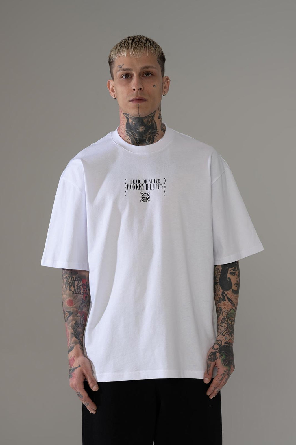 T-shirt Chapeau de paille le J Blanc - Manga