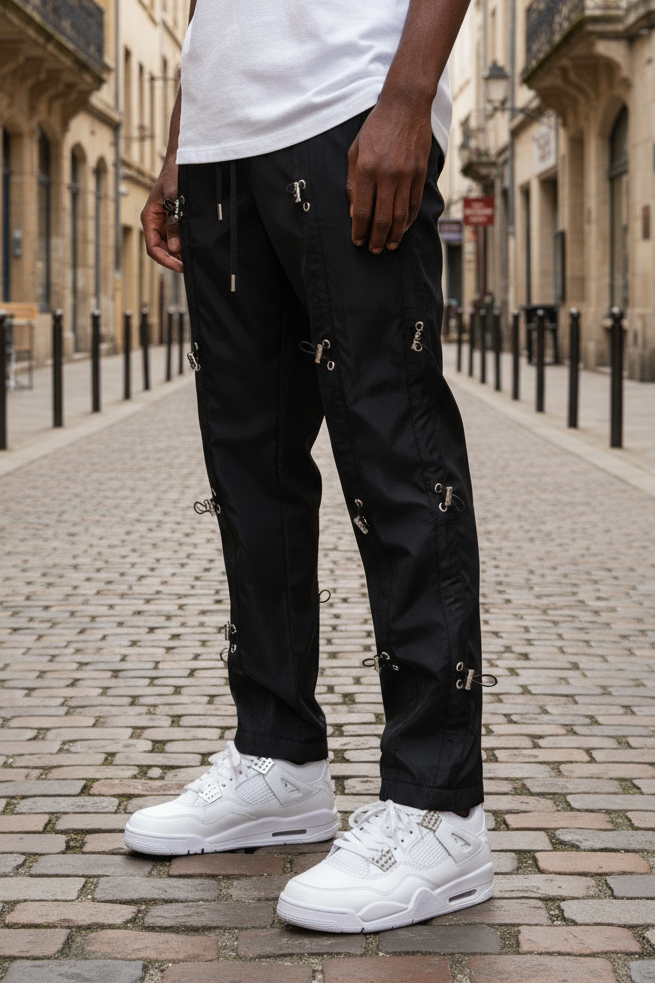 Pantalon Rotterdam Noir – Coupe Street droite & Flow Design