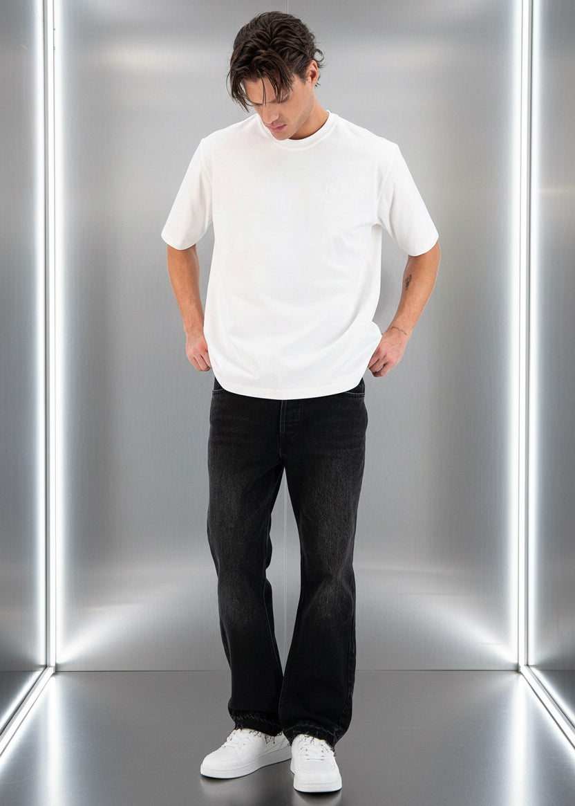 T-shirt LOVE Full Blanc : Coupe oversize