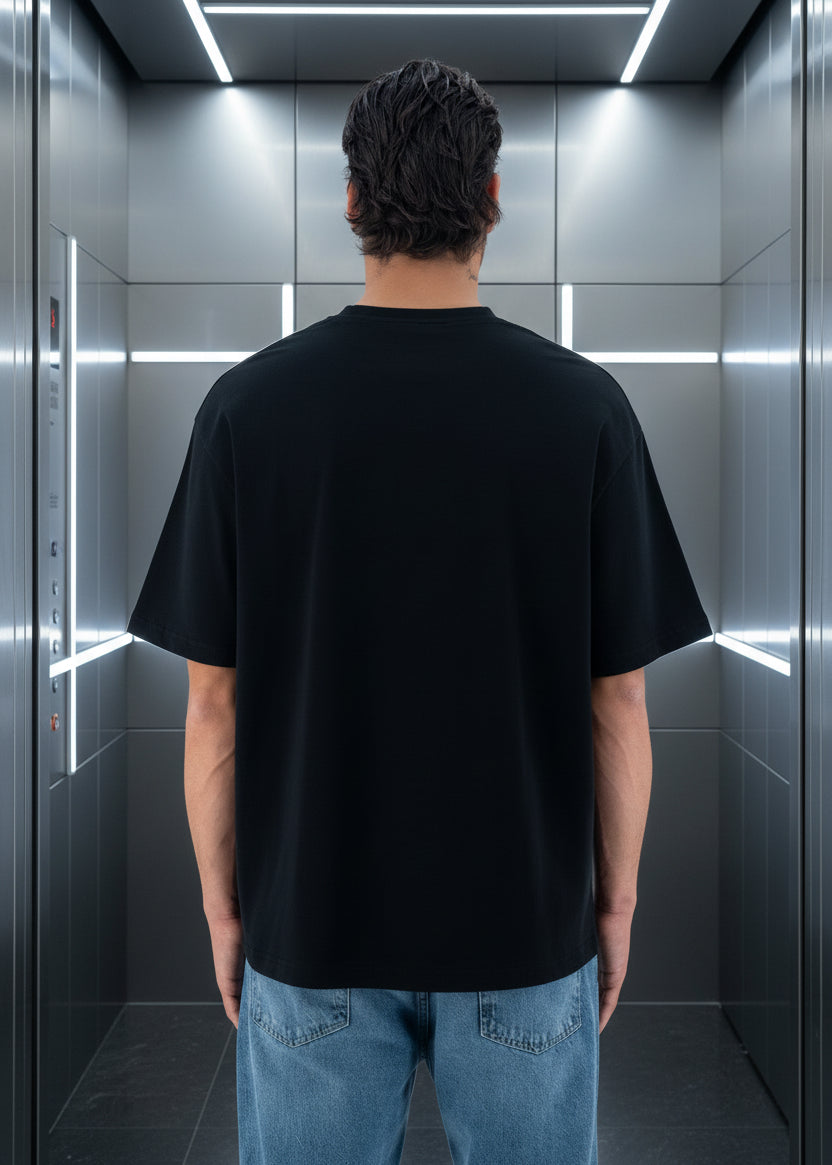 T-shirt LOVE Full Noir : Coupe oversize