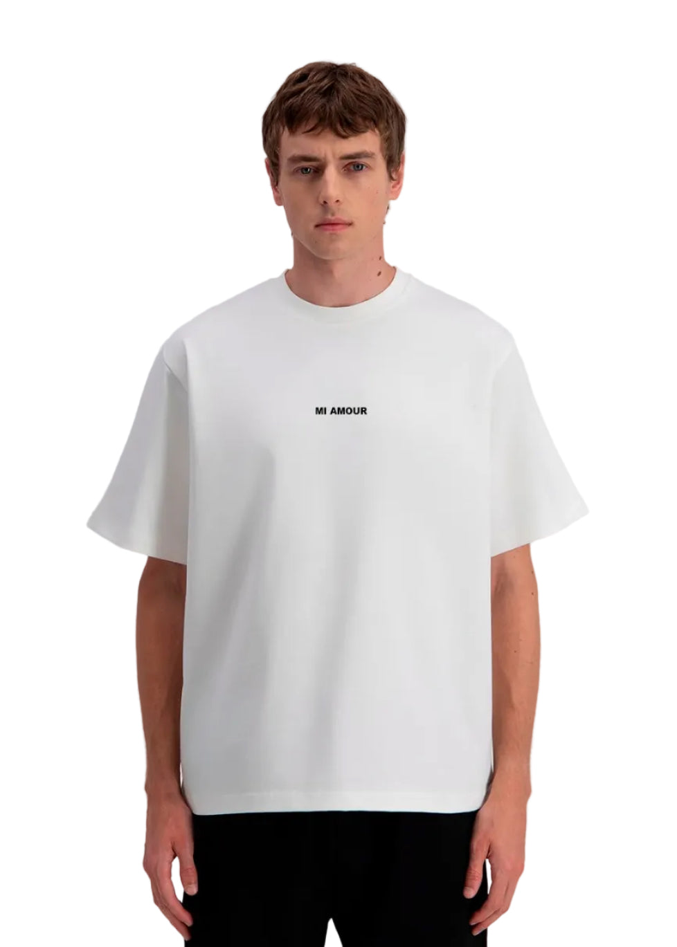 T-shirt Mi Amour Blanc : Coupe Oversize & Style Minimaliste