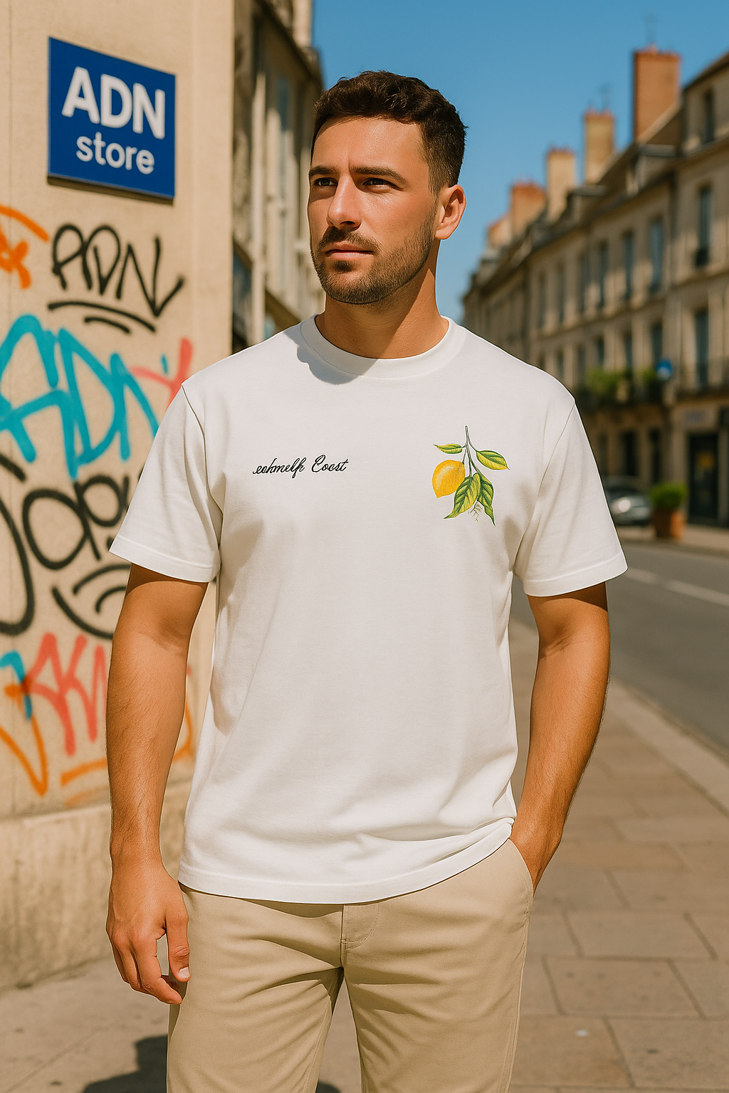 T-shirt Lemon Blanc – Style Urbain et Minimaliste