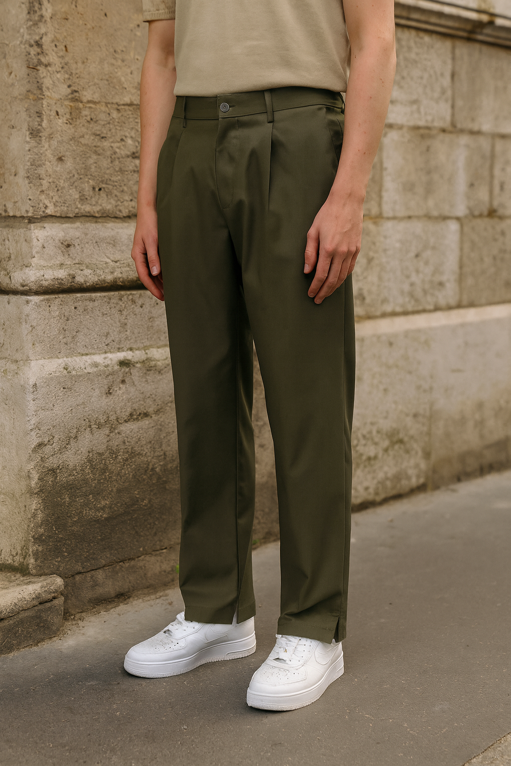 Pantalon Brooklyn Kaki – Street clean, coupe droite & Flow New-Yorkais