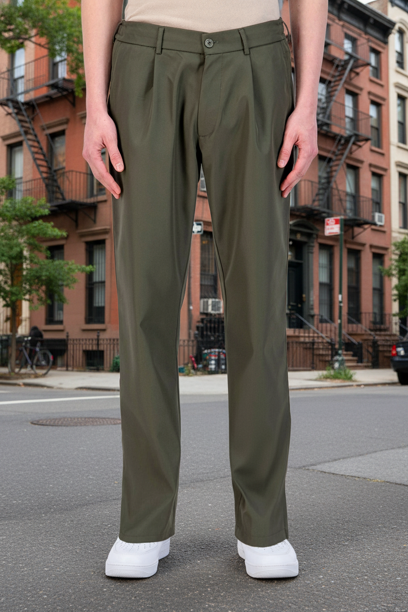 Pantalon Brooklyn Kaki : Coupe droite & Flow New-Yorkais