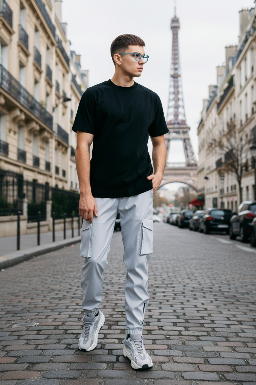 Cargo Paris Gris : Coupe slimfit & streatwear modern