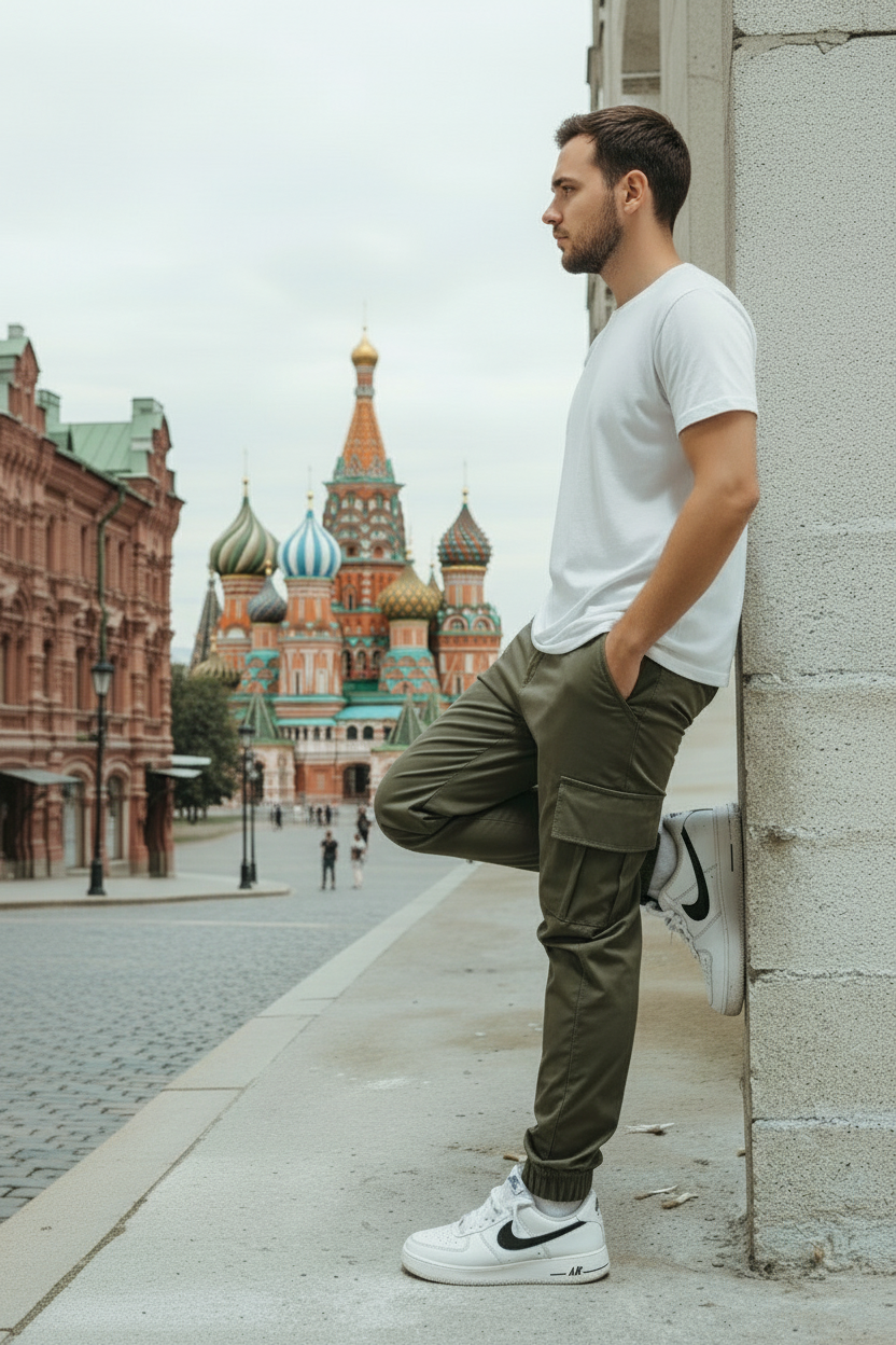 Cargo Moscou Kaki : Coupe ajustée & fresh attitude