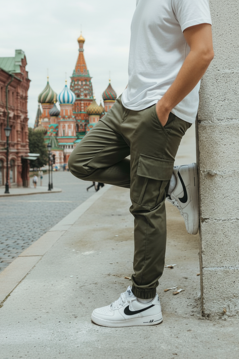 Cargo Moscou Kaki : Coupe ajustée & fresh attitude