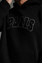 Sweat Paris Noir : Capuche & Style Minimaliste