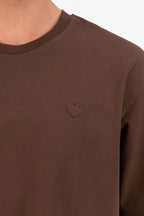 T-shirt LOVE Full marron : Coupe oversize