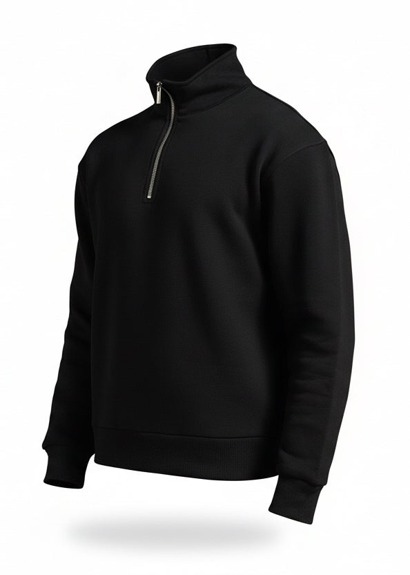 Pull Paris Noir : Droit & Zippé