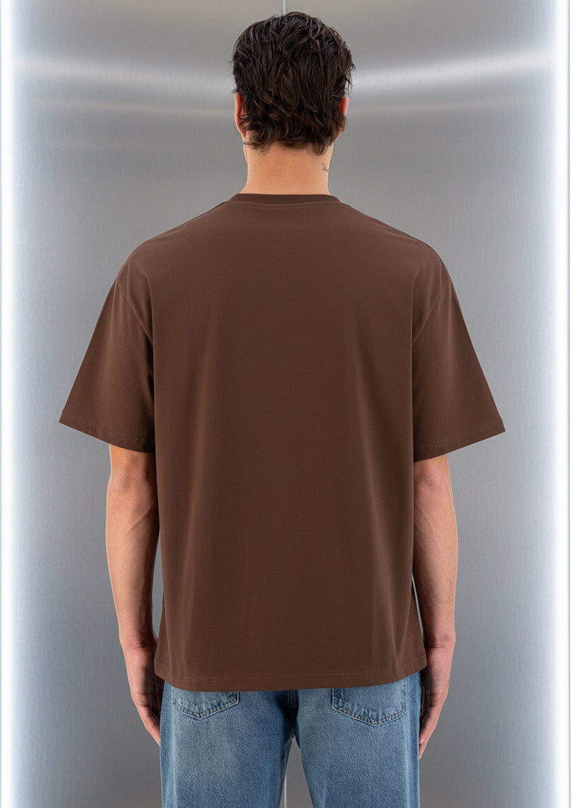 T-shirt LOVE Full marron : Coupe oversize
