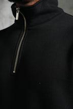 Pull Paris Noir : Droit & Zippé