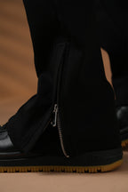 Pantalon Amsterdam Noir : Coupe droite & Zip tendance