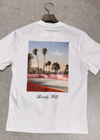 T-shirt Beverlly Hills Blanc : Coupe droite & Style Urbain