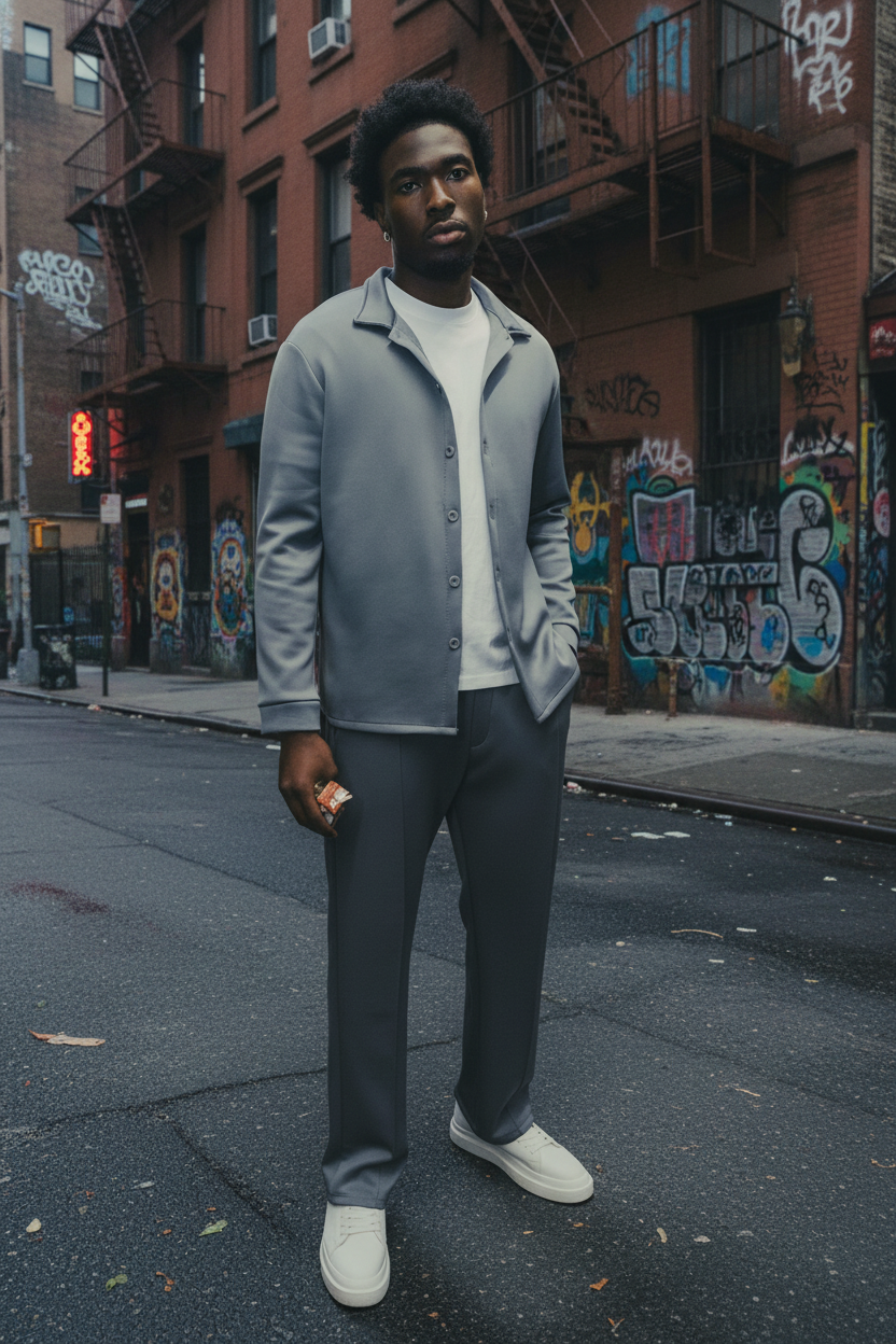 Ensemble STRINGER BELL Gris – Street Smart & Full Flow