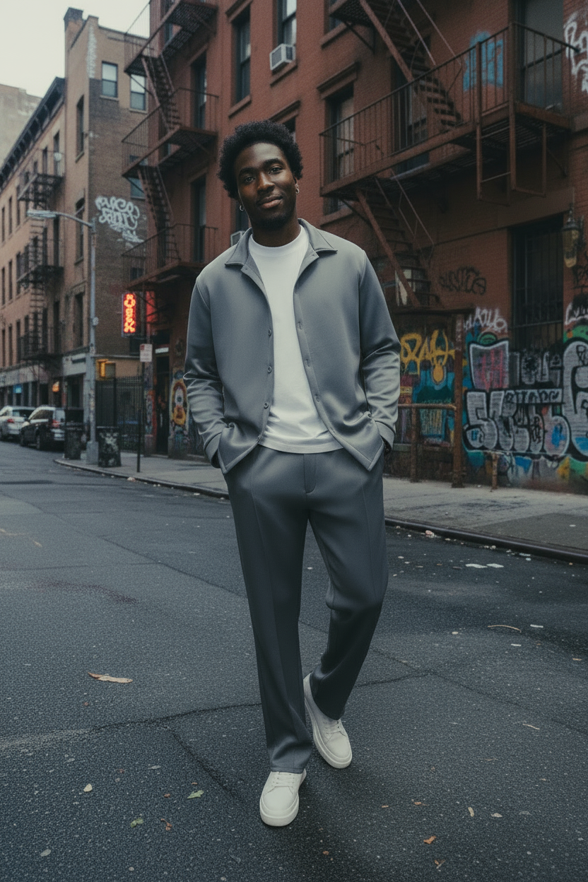 Ensemble STRINGER BELL Gris – Street Smart & Full Flow