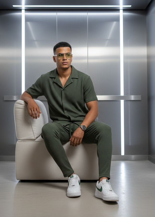 Ensemble Abagnale Kaki : Fluide & Chill