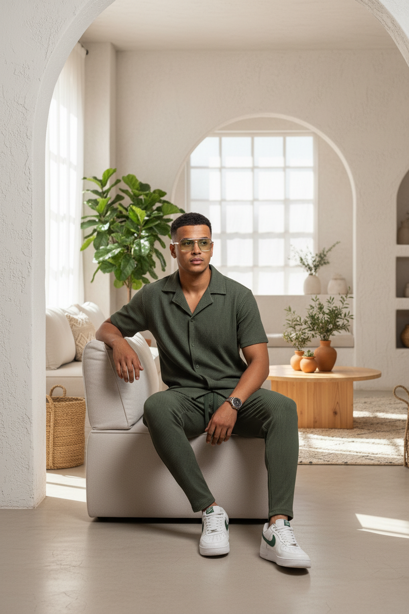 Ensemble Abagnale Kaki – Le faux calme du gentleman