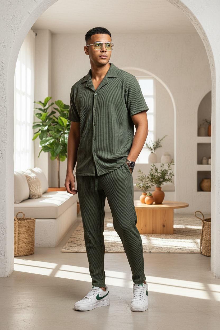 Ensemble Abagnale Kaki – Le faux calme du gentleman