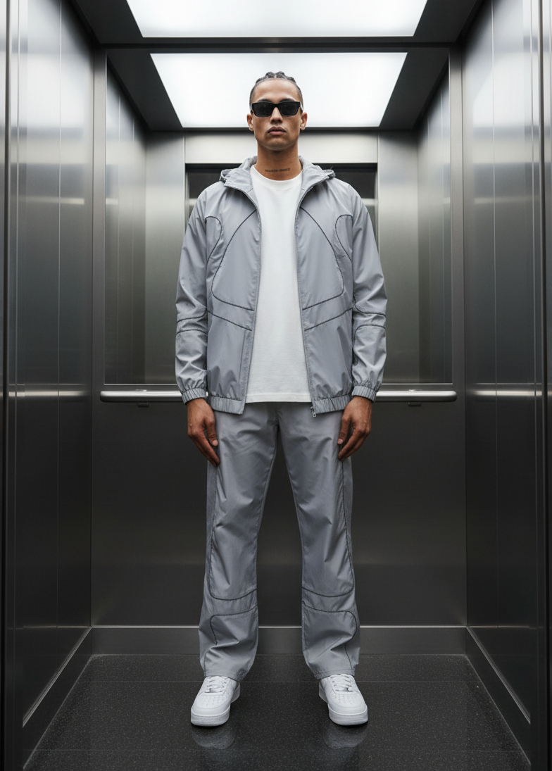 Ensemble Jogging Manchester Style Gris : Oversize Grey & Dark Line