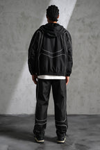 Ensemble Jogging Manchester Style Noir : Oversize black & White Line