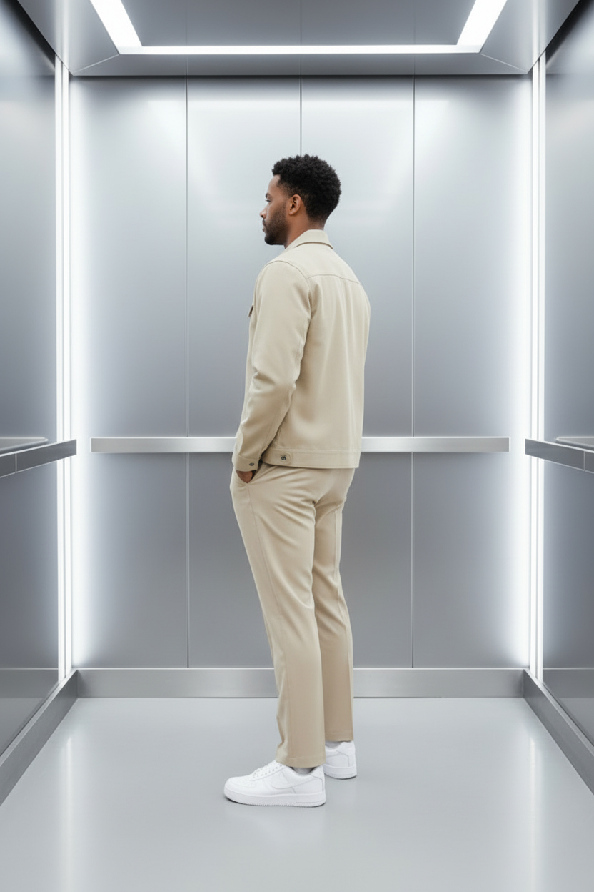 Ensemble Keyser Söze Beige : Flow discret & Prestance
