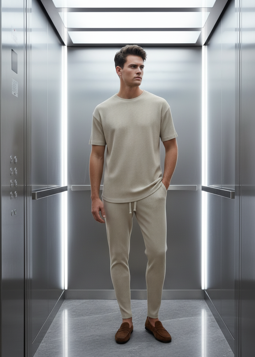Ensemble Tommy Shelby Beige : Streetwear Côtelé