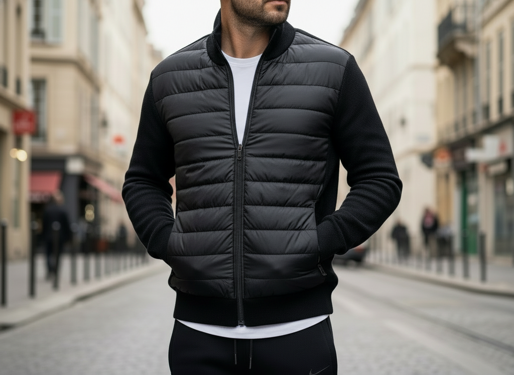 Veste Lyon Noir - Style Matelassé Street