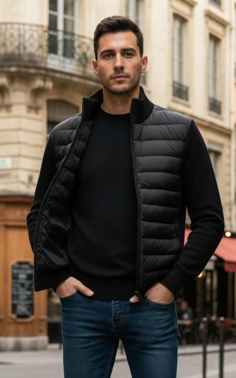 Veste Lyon Noir - Style Matelassé Street