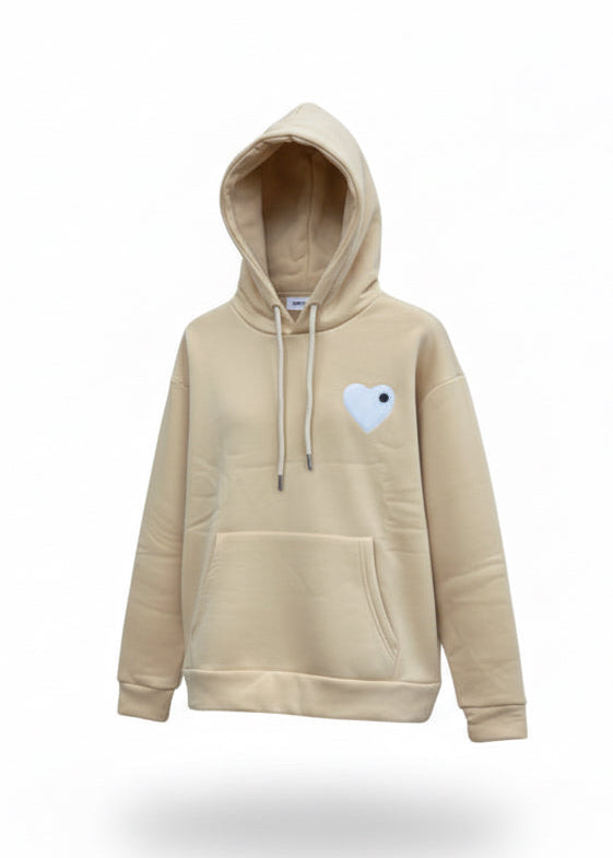 Sweat LOVE Ocre : Coeur blanc & Style minimaliste