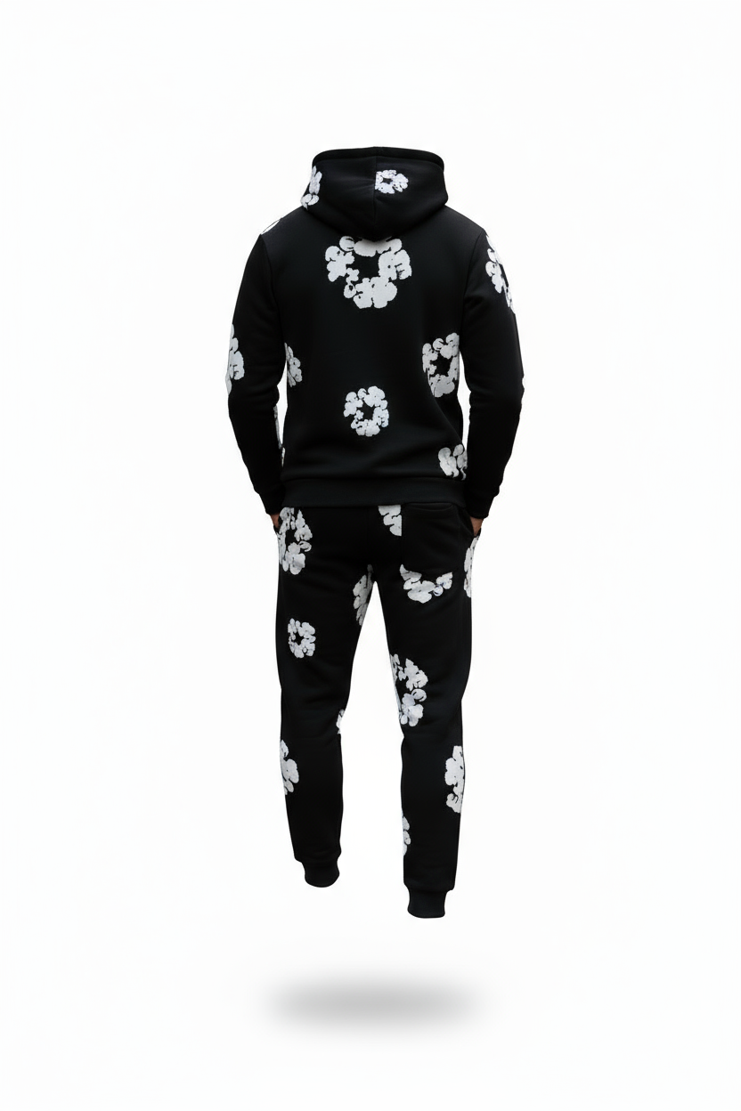 Ensemble Jogging Young Thug Noir : Flowers, Street & Légendaire