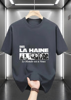 T-shirt La Haine Gris : Coupe droite & Style Urbain