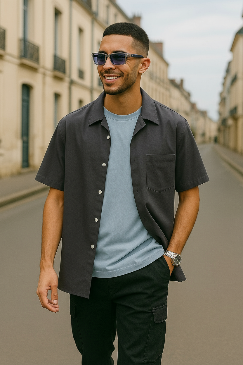 Chemise Berlin grise – Le flow froid venu du désert