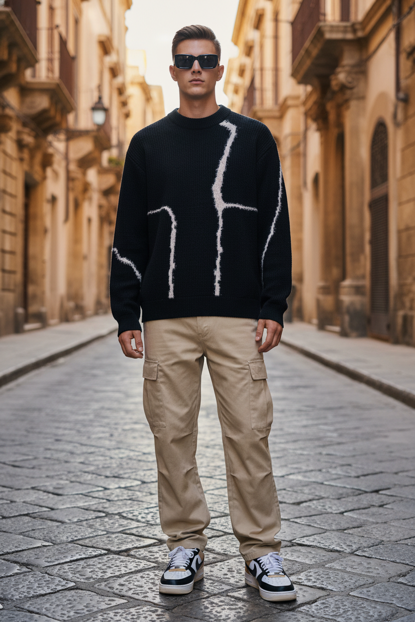 Pull Palerme Noir - Chaleur mode dans la ligne